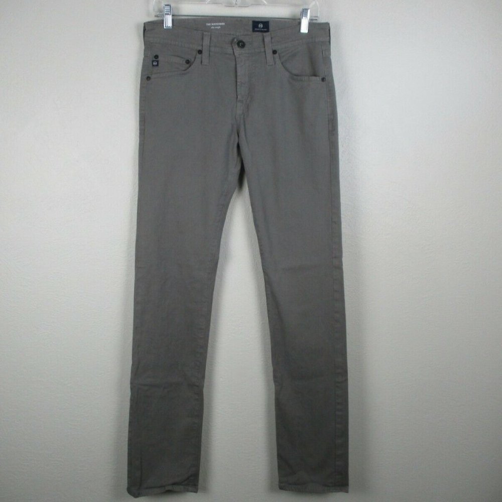 Adriano Goldschmied Pants Mens 29x33 Grey Chino Slacks Matchbox Slim Straight,